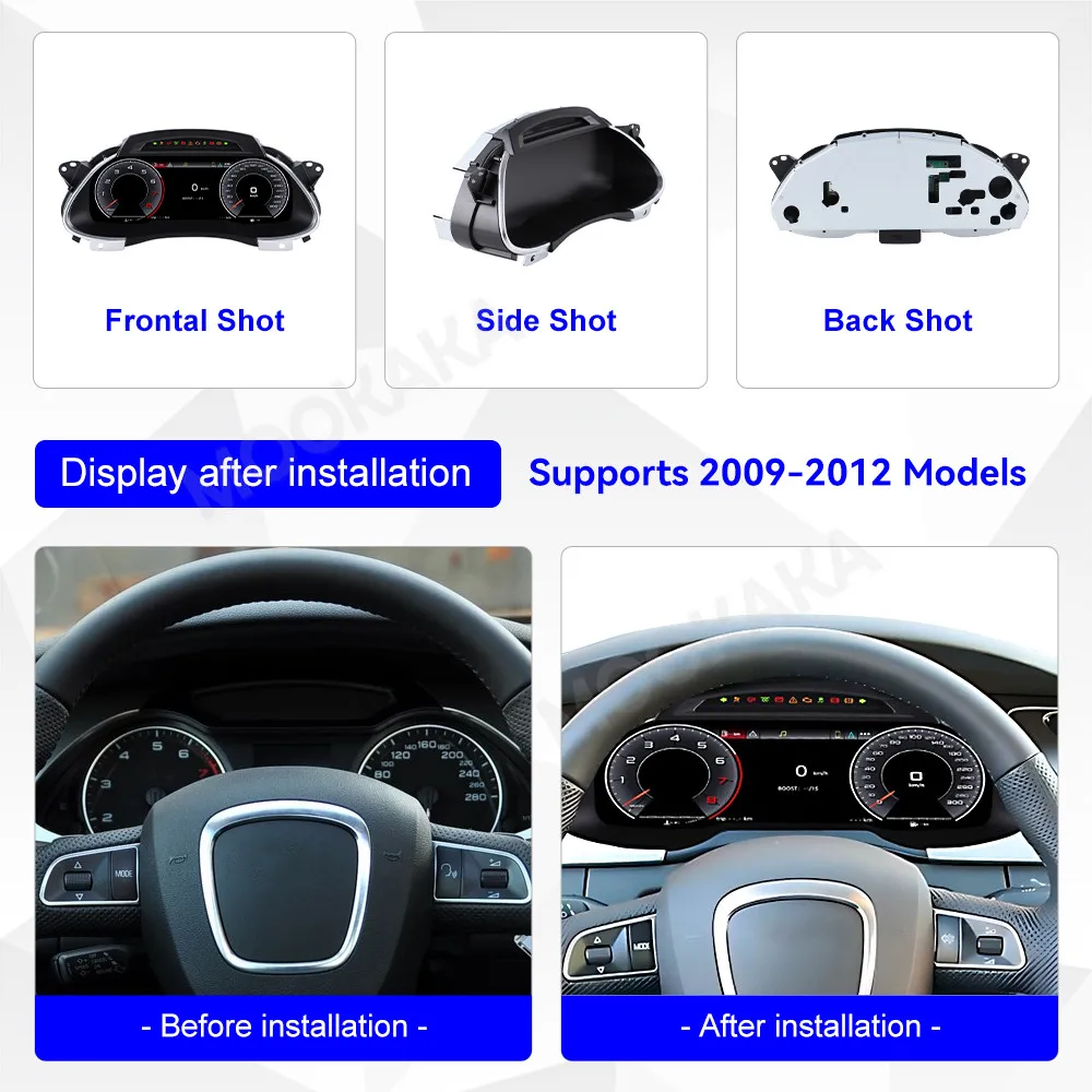 12,3'' Car Digital Cluster For Audi A4 B5 2009-2016 LCD Dashboard Speedometer Virtual Cockpit Head Unit ODO Meter Screen
12,3'' Car Digital Cluster For Audi A4 B5 2009-2016 LCD Dashboard Speedometer Virtual Cockpit Head Unit ODO Meter Screen