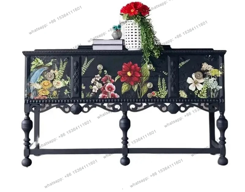 French light luxury solid wood foyer entrance cabinet retro old hand-painted home decoration storage designer
French light luxury solid wood foyer entrance cabinet retro old hand-painted home decoration storage designer