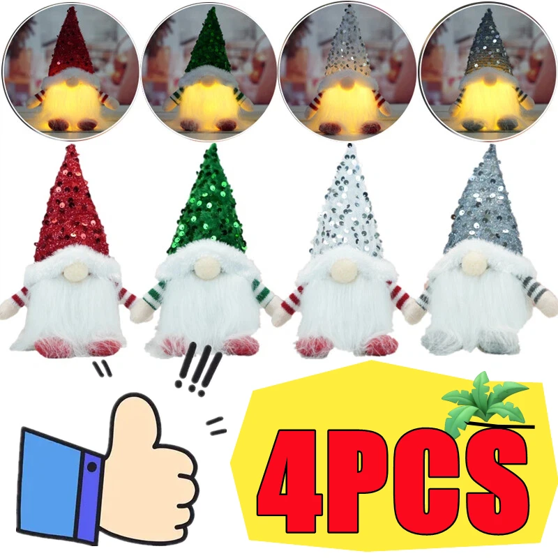1 шт./4 шт., Рождественская кукла-гном, эльф со светодиодным ночником, рождественские украшения для дома, Рождество, Navidad 2026, новогодний детский подарок
1 шт./4 шт., Рождественская кукла-гном, эльф со светодиодным ночником, рождественские украшения для дома, Рождество, Navidad 2026, новогодний детский подарок