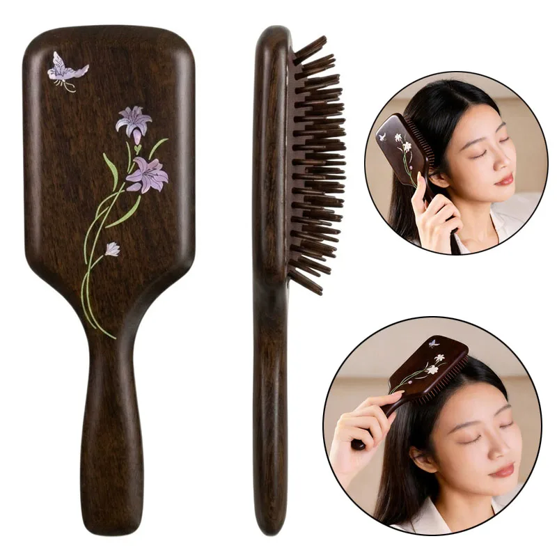 Sandalwood Air Cushion Massage Comb Shell Inlay Wooden Hair Brush for Scalp Care Round Teeth Head Scalp Relax Meridian Brush
Sandalwood Air Cushion Massage Comb Shell Inlay Wooden Hair Brush for Scalp Care Round Teeth Head Scalp Relax Meridian Brush