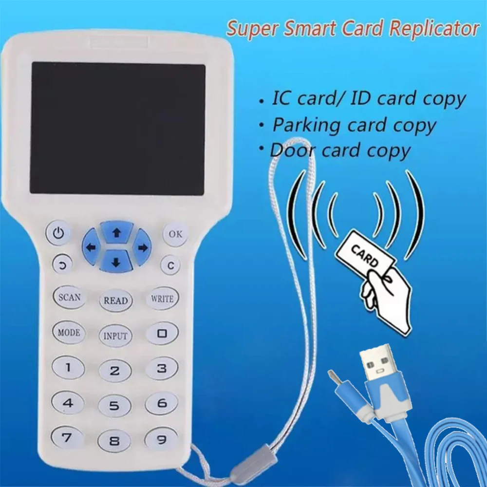 Access Control Card Duplicator Cloner RFID NFC IC ID Card Reader Writer Support Language Broadcasting