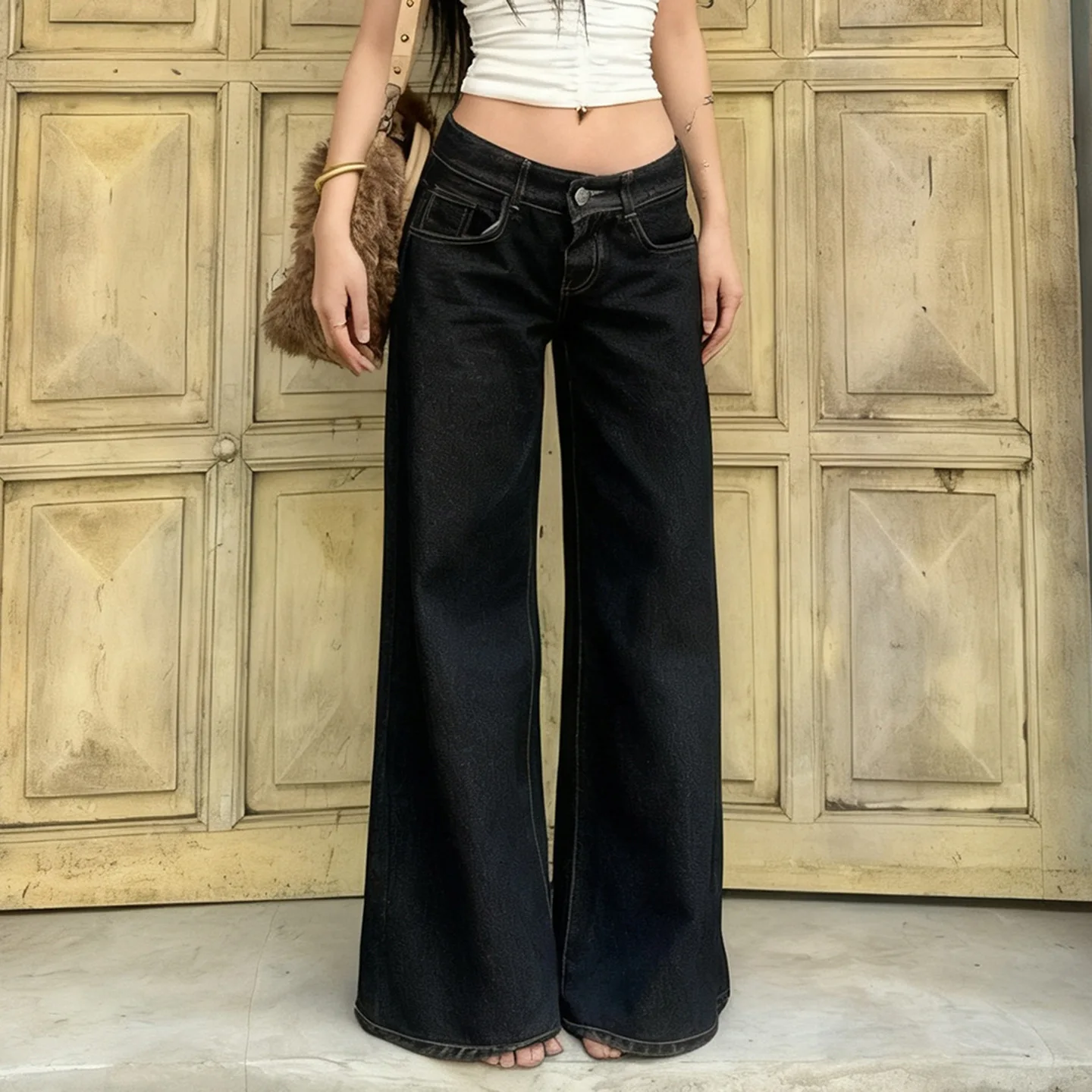Women's 2025 American Retro Black Low-Waist Wide Leg Jeans Straight Leg Denim Pants Draping Flattering Casual Daily Trousers
Women's 2025 American Retro Black Low-Waist Wide Leg Jeans Straight Leg Denim Pants Draping Flattering Casual Daily Trousers