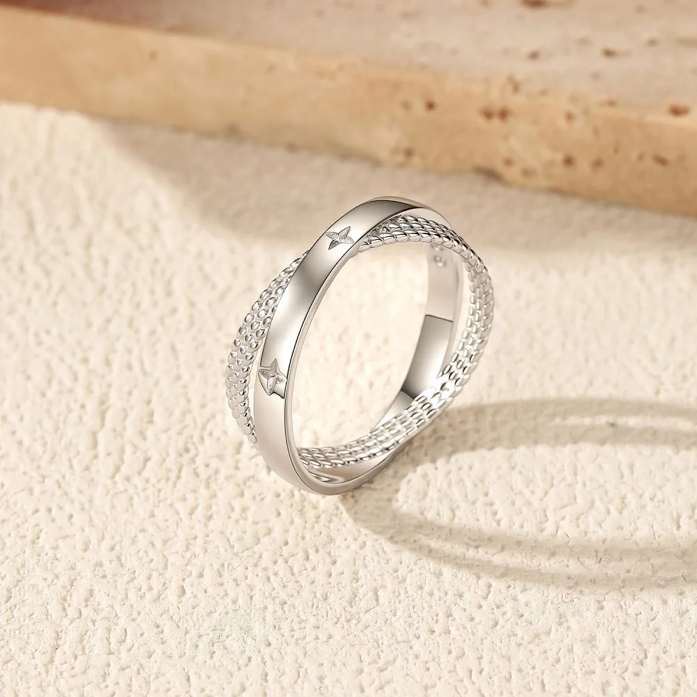 Apaison Luxury Women's Criss Cross Ring - Daily Wear 925 Sterling Silver Wedding Engagement Jewelry Gift
Apaison Luxury Women's Criss Cross Ring - Daily Wear 925 Sterling Silver Wedding Engagement Jewelry Gift
