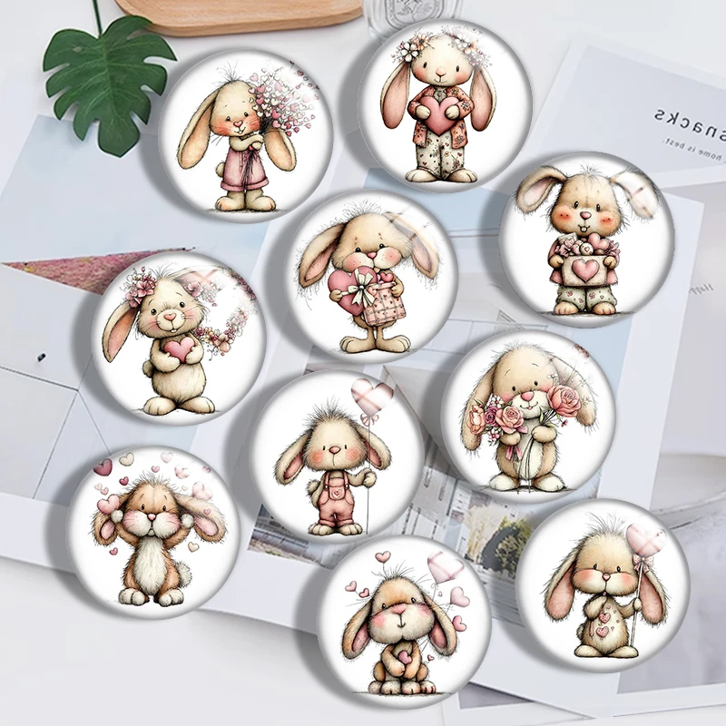 Valentine Day Bunny Rabbit 10pcs mix 12mm/18mm/20mm/25mm Round photo glass cabochon demo flat back Making findings
Valentine Day Bunny Rabbit 10pcs mix 12mm/18mm/20mm/25mm Round photo glass cabochon demo flat back Making findings