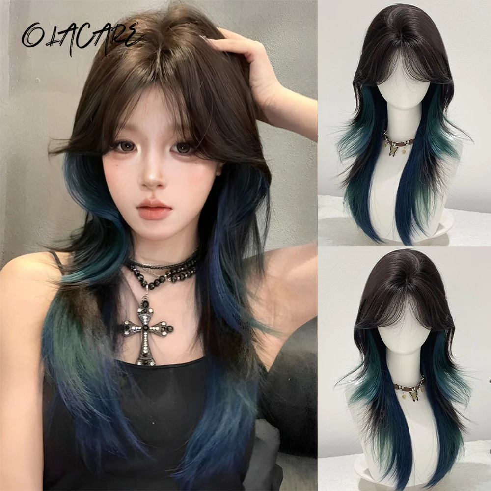 LM Ombre Brown Black Blue Green Long Straight Synthetic Wigs with Bangs Cosplay Wig for Women High Temperature Natural Fake Hair
LM Ombre Brown Black Blue Green Long Straight Synthetic Wigs with Bangs Cosplay Wig for Women High Temperature Natural Fake Hair