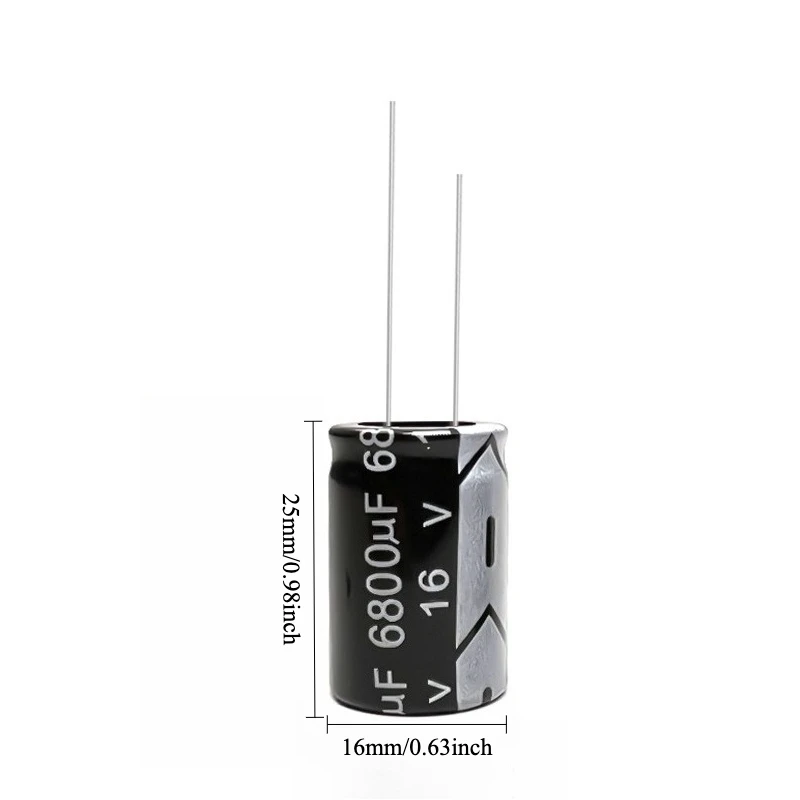 25pcs 16V 6800uF Electrolytic Capacitor 105C High Temp Radial Long Life 16x25mm for Power Supply
25pcs 16V 6800uF Electrolytic Capacitor 105C High Temp Radial Long Life 16x25mm for Power Supply