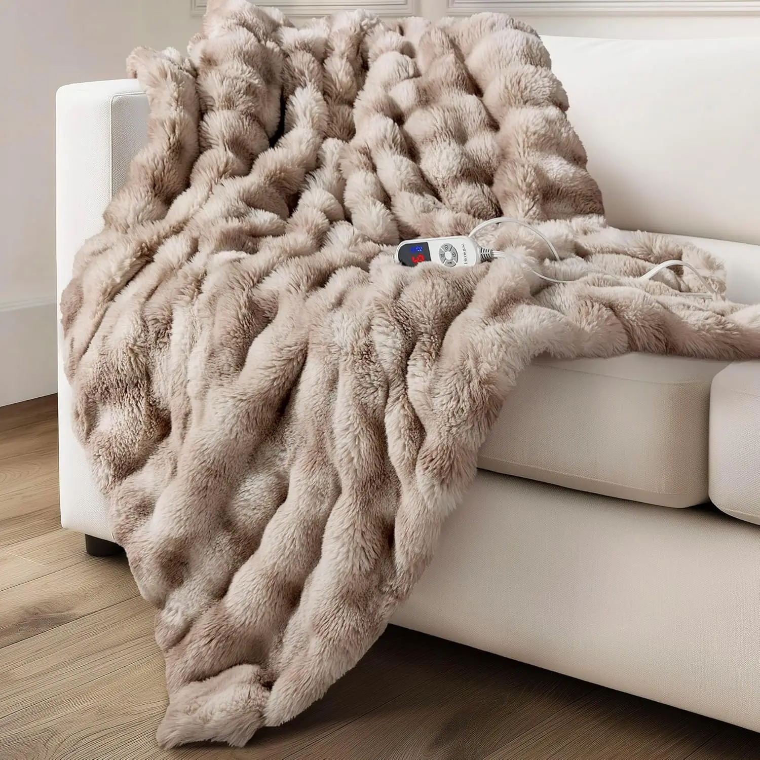Soft Faux Fur Electric Heated Throw Blanket, 6 Heat Settings, Overheat Protection, Quick Warmth for Bed & Couch
Soft Faux Fur Electric Heated Throw Blanket, 6 Heat Settings, Overheat Protection, Quick Warmth for Bed & Couch