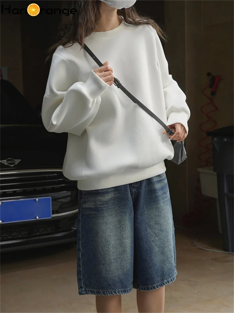 HanOrange 2026 Spring Autumn Simple Casual Air Layer Sweatshirt Women Loose Straight Top White/Gray Apricot
HanOrange 2026 Spring Autumn Simple Casual Air Layer Sweatshirt Women Loose Straight Top White/Gray Apricot