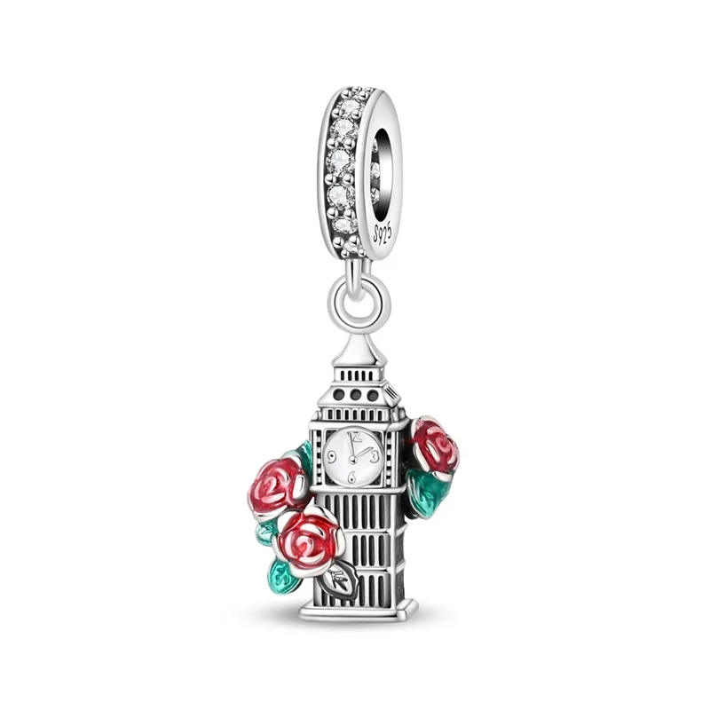 New 925 Sterling Silver Romantic London Big Ben Charms Beads Zircon Dangle Fit 3mm Original Bracelet DIY Women Party Jewelry
New 925 Sterling Silver Romantic London Big Ben Charms Beads Zircon Dangle Fit 3mm Original Bracelet DIY Women Party Jewelry