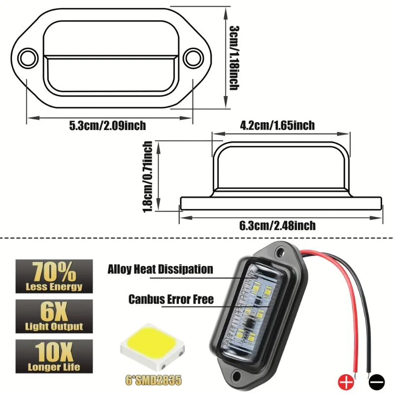2pcs LED License Plate Lights Number Lamp Taillight Cars Truck Side Marker Warning Lights
2pcs LED License Plate Lights Number Lamp Taillight Cars Truck Side Marker Warning Lights