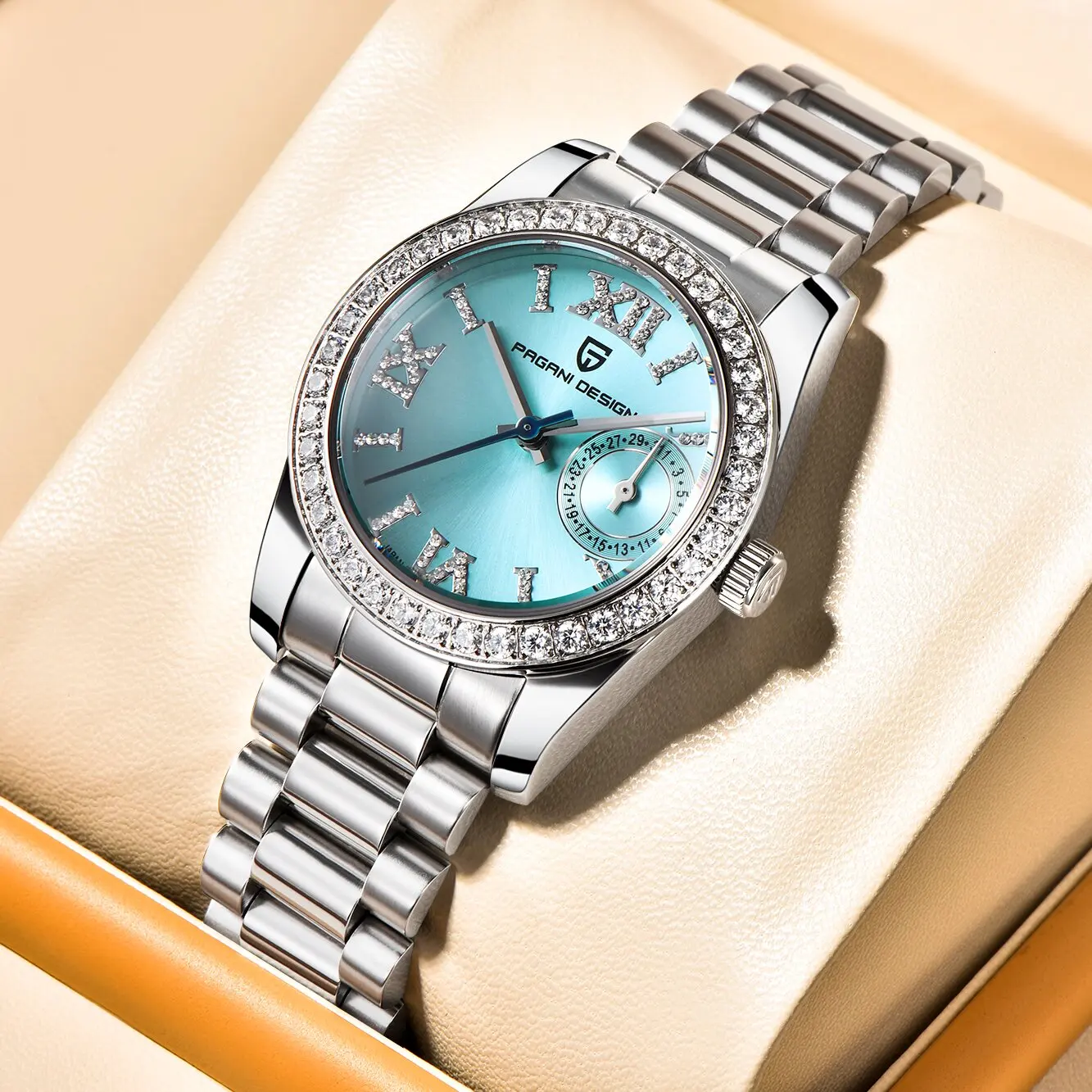 PAGANI DESIGN Delicate Luxury Ladies Quartz Watch High-End Classic Sapphire Glass Stainless Steel Diving Clock Butterfly Buckle
PAGANI DESIGN Delicate Luxury Ladies Quartz Watch High-End Classic Sapphire Glass Stainless Steel Diving Clock Butterfly Buckle