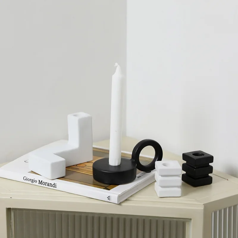 16wwBlack and White Ceramic Candle Holder Geometric Step Piping Candelabrum Candlestick Ceramic Handicraft Aromatherapy Base
16wwBlack and White Ceramic Candle Holder Geometric Step Piping Candelabrum Candlestick Ceramic Handicraft Aromatherapy Base