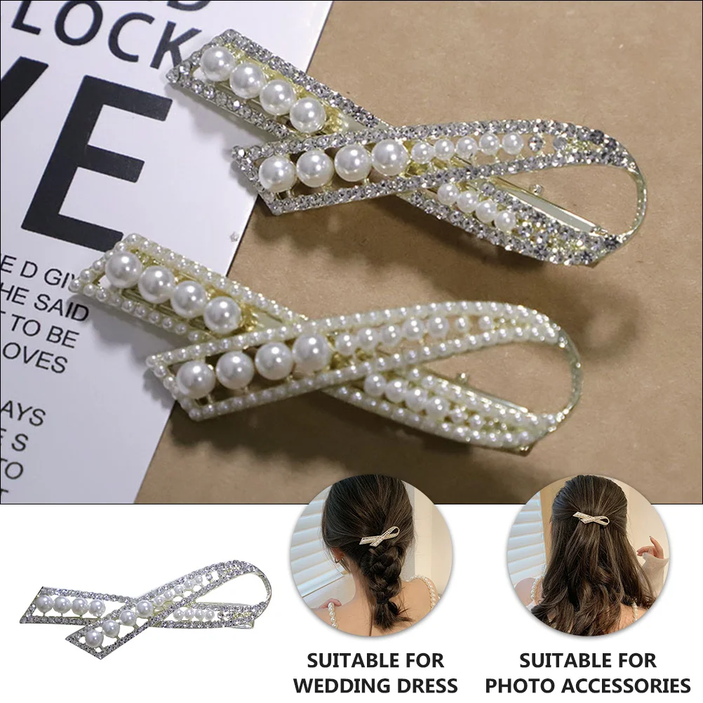 2 Pcs Barrette Pearl Hair Card Headdress Ornament Grip for Women Girls Hairpin Clips
2 Pcs Barrette Pearl Hair Card Headdress Ornament Grip for Women Girls Hairpin Clips