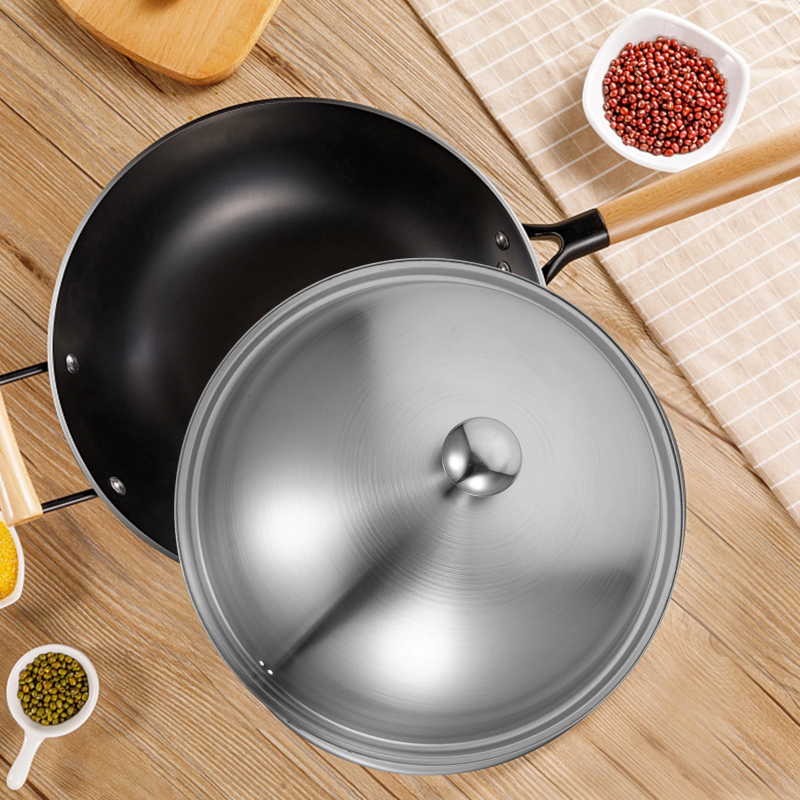 Stainless Steel Lid Frying Pan Metal Cover Universal Replacement Silver Dishwasher Safe Frying Pan Metal Lid Kitchen Cooking
Stainless Steel Lid Frying Pan Metal Cover Universal Replacement Silver Dishwasher Safe Frying Pan Metal Lid Kitchen Cooking