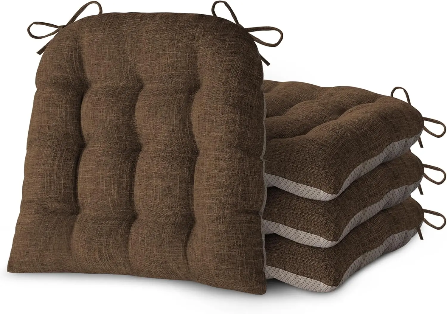 Set of Four Durable D Shaped Dining Chair Cushions Thick Non Slip Seat Pads with Ties for Kitchen Office
Set of Four Durable D Shaped Dining Chair Cushions Thick Non Slip Seat Pads with Ties for Kitchen Office