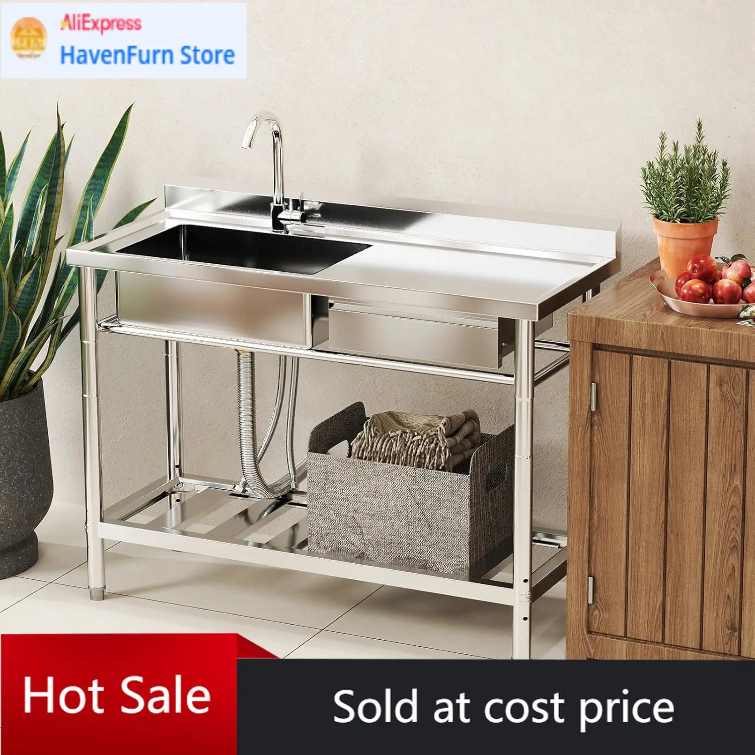 Activity priceFree Standing Single Bowl Stainless Steel Utility Sink 47.2 Inch With Cold Hot Water Pipes Right Drawer For Laundr
Activity priceFree Standing Single Bowl Stainless Steel Utility Sink 47.2 Inch With Cold Hot Water Pipes Right Drawer For Laundr