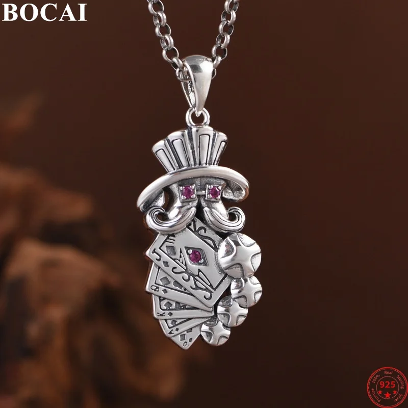 BOCAI S925 Sterling Silver Charms Pendant for Men Women Retro Poker Cowboy Hat Magician Fashion Punk Jewelry Wholesale
BOCAI S925 Sterling Silver Charms Pendant for Men Women Retro Poker Cowboy Hat Magician Fashion Punk Jewelry Wholesale