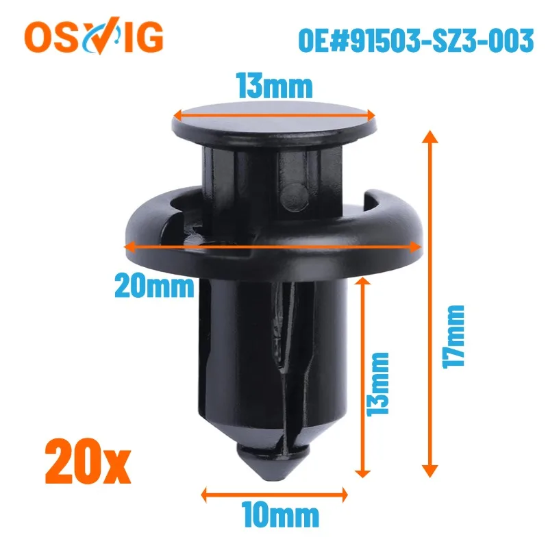 20pcs OE#91503-SZ3-003 Fender Rivet Clips with Bonus Fastener Remover for Honda Accord Civic CR-V CR-Z Element Odyssey
20pcs OE#91503-SZ3-003 Fender Rivet Clips with Bonus Fastener Remover for Honda Accord Civic CR-V CR-Z Element Odyssey