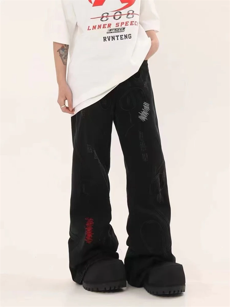 Women's Retro Embroidery Design Unisex Micro Flared Jeans Streetwear High Waisted Cowboy Trouser Casual Y2K Straight Denim Pants
Women's Retro Embroidery Design Unisex Micro Flared Jeans Streetwear High Waisted Cowboy Trouser Casual Y2K Straight Denim Pants