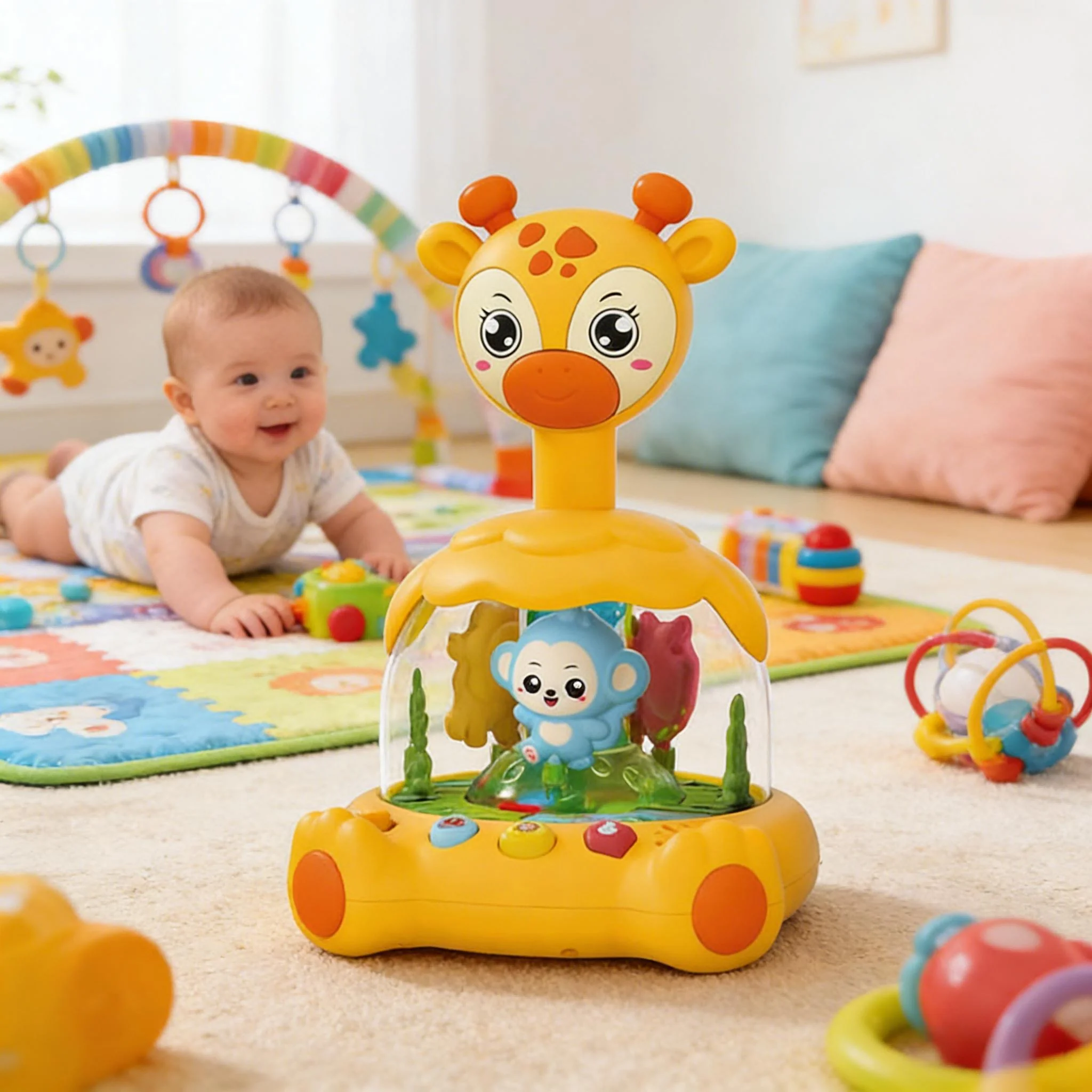 Giraffe Musical Rotation Toy, Interactive Baby Learning, Light & Sound Yellow Giraffe Theme, Infant Sensory Exploration
Giraffe Musical Rotation Toy, Interactive Baby Learning, Light & Sound Yellow Giraffe Theme, Infant Sensory Exploration