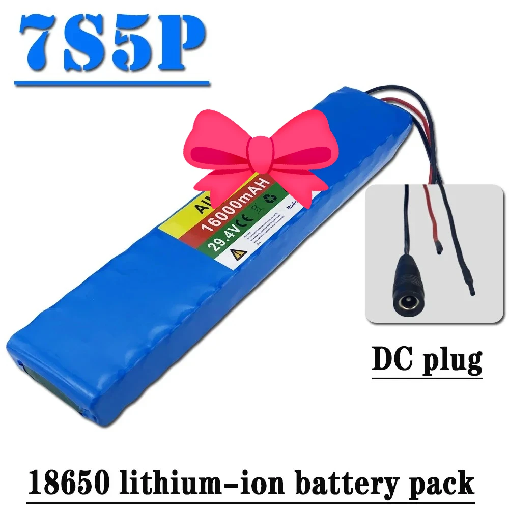 7S5P 24V 16Ah 18650 Lithium-ion Battery 29.4V 16000mAh Lithium-ion Battery, Suitable for Bicycle/scooter Batteries
7S5P 24V 16Ah 18650 Lithium-ion Battery 29.4V 16000mAh Lithium-ion Battery, Suitable for Bicycle/scooter Batteries