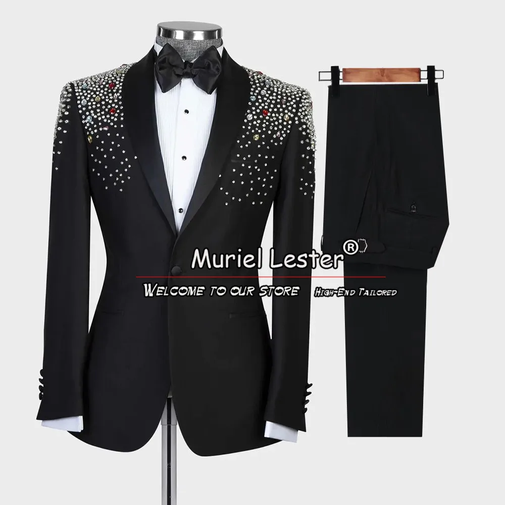 Luxury Men's Suits For Wedding Tuxedo Handmade Heavy Beaded Blazer Pants 2 Pieces Groomsman Fashion Single Breasted Coat Latest
Luxury Men's Suits For Wedding Tuxedo Handmade Heavy Beaded Blazer Pants 2 Pieces Groomsman Fashion Single Breasted Coat Latest