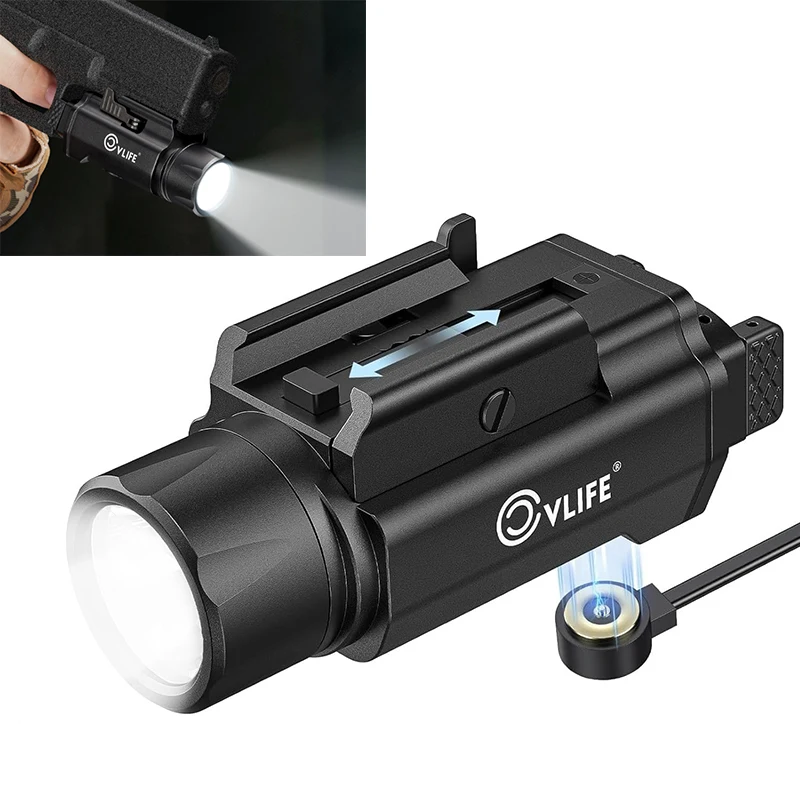 CVLIFE 1500 Lumens Compact Tactical Flashlight Rechargeable for Pistol Compatible with most GL and 21mm Picatinny Rail Aluminum
CVLIFE 1500 Lumens Compact Tactical Flashlight Rechargeable for Pistol Compatible with most GL and 21mm Picatinny Rail Aluminum
