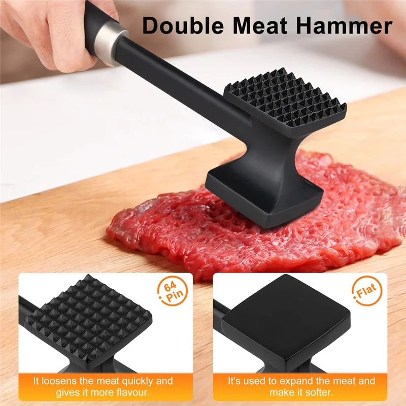A25F-For Tenderizing Tool- Meat Tenderizer, Dual-Side Meat Mallet, Heavy Duty Solid Meat Hammer Pounder For Steak, Pork& Beef
A25F-For Tenderizing Tool- Meat Tenderizer, Dual-Side Meat Mallet, Heavy Duty Solid Meat Hammer Pounder For Steak, Pork& Beef