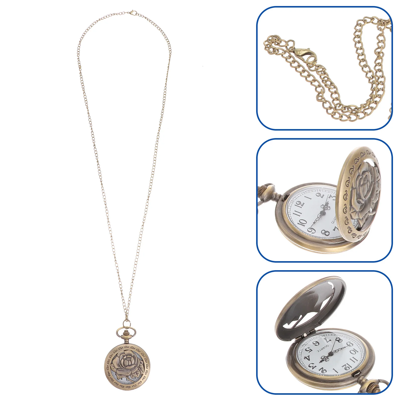1Pcs Retro Rose Flower Pattern Pocket Watch Vintage Hanging Necklace Watch Quartz Movement Accurate Timekeeping
1Pcs Retro Rose Flower Pattern Pocket Watch Vintage Hanging Necklace Watch Quartz Movement Accurate Timekeeping