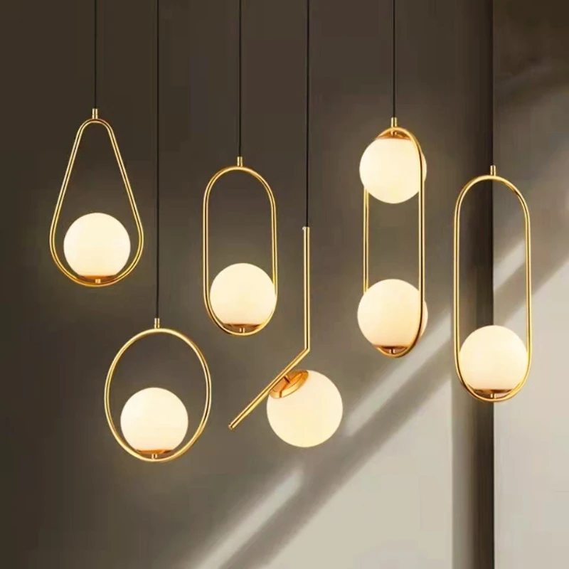 White Frosted Glass Golden Lamp Post Restaurant Pendant Lamp Nordic Modern Home Decoration Bedside Study Aisle Board LED Lights
White Frosted Glass Golden Lamp Post Restaurant Pendant Lamp Nordic Modern Home Decoration Bedside Study Aisle Board LED Lights
