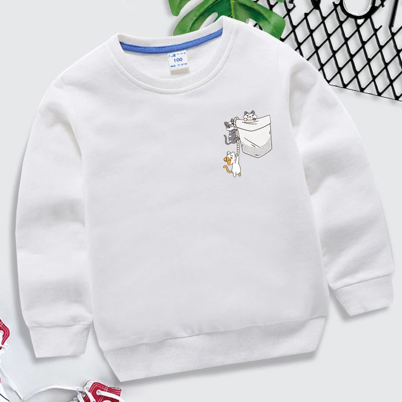 New Cat Pocket Round Neck Sweatshirt Children Funny Casual Loose Long Sleeve Hoodless Pullover Cool Kids Boys Girls Fashion Tops
New Cat Pocket Round Neck Sweatshirt Children Funny Casual Loose Long Sleeve Hoodless Pullover Cool Kids Boys Girls Fashion Tops