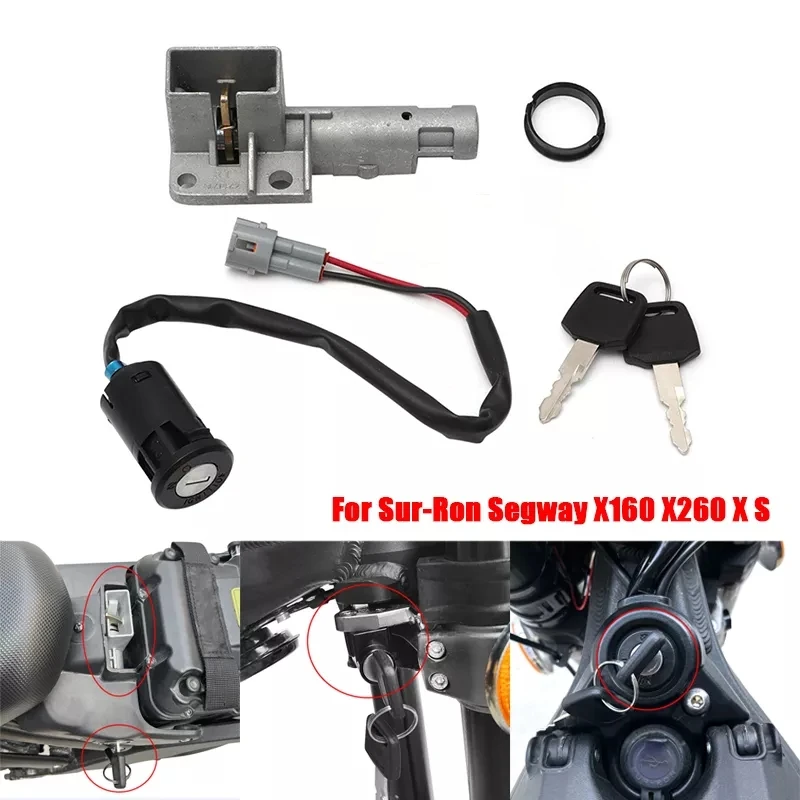 Plug and Play Ignition Switch Seat Lock Key with Aluminum Alloy Helmet Lock for Sur Ron Light bee X160 X260 S X New Motorcycle
Plug and Play Ignition Switch Seat Lock Key with Aluminum Alloy Helmet Lock for Sur Ron Light bee X160 X260 S X New Motorcycle