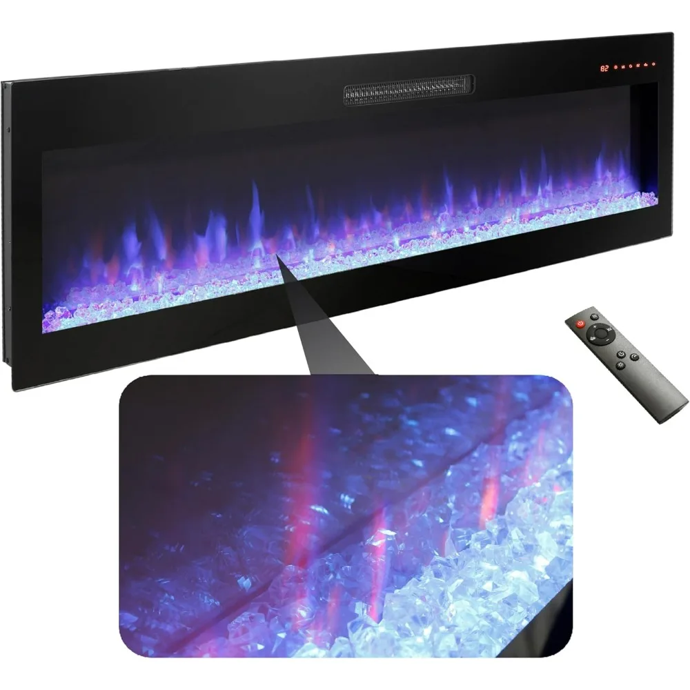 60'' Electric Fireplace, Space Heater, Fireplace Insert/Wall Mounted with Remote, Timer, 16 Flame Colors, 3D Multi-Row Flame
60'' Electric Fireplace, Space Heater, Fireplace Insert/Wall Mounted with Remote, Timer, 16 Flame Colors, 3D Multi-Row Flame