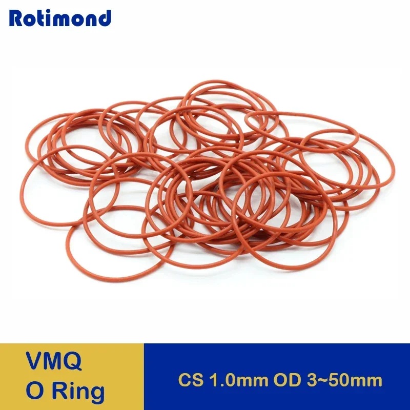 VMQ Red Silicone O Ring Gasket Thickness CS 1mm OD 3 ~ 50mm FoodGrade Waterproof Washer O ring Rubber Round Shape Seal 50Pcs
VMQ Red Silicone O Ring Gasket Thickness CS 1mm OD 3 ~ 50mm FoodGrade Waterproof Washer O ring Rubber Round Shape Seal 50Pcs