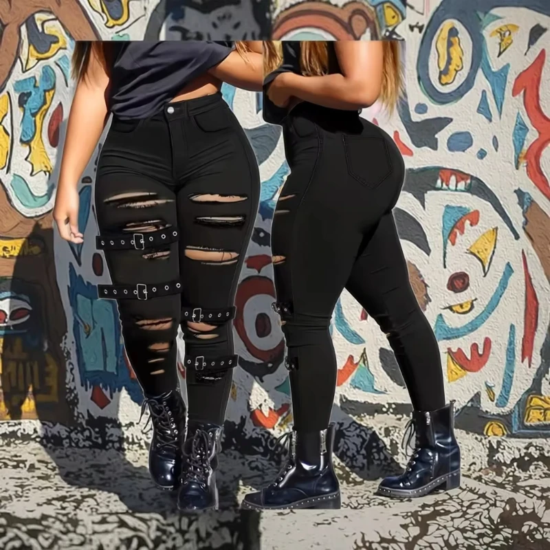 Plus Size Women's Skinny Jeans High Waist Ripped Stretch Denim With 4-way Elastic & Zero Pressure Waist
Plus Size Women's Skinny Jeans High Waist Ripped Stretch Denim With 4-way Elastic & Zero Pressure Waist
