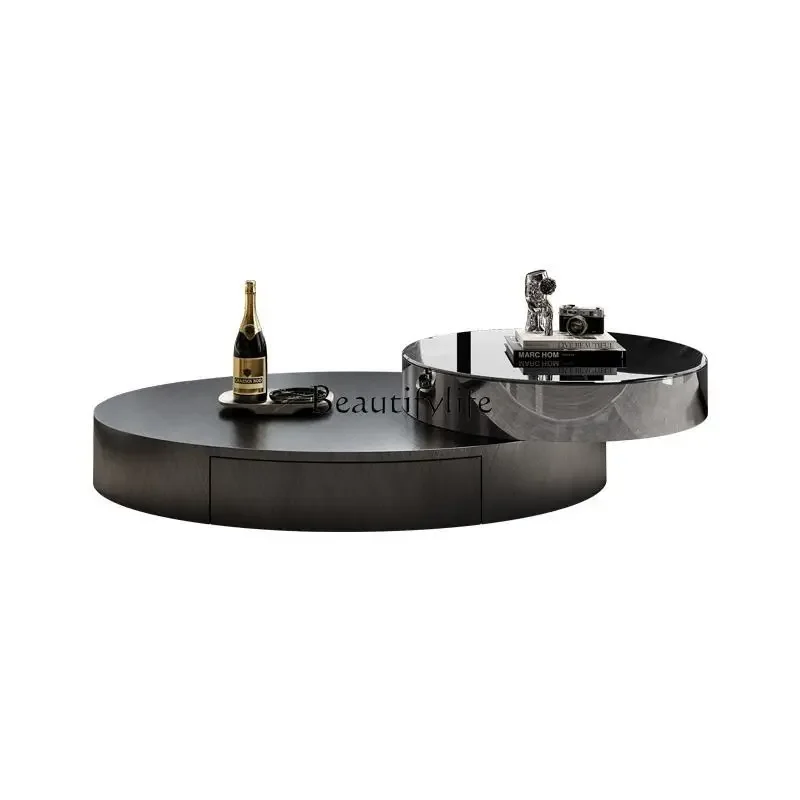Italian light luxury oval coffee table modern simple stainless steel rotating coffee table
Italian light luxury oval coffee table modern simple stainless steel rotating coffee table