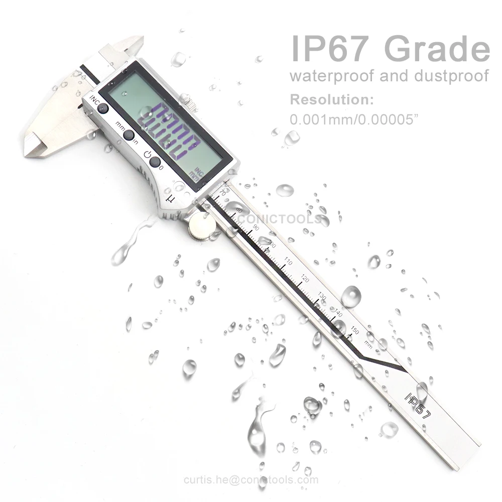 IP67 Water-proof Electronic Vernier Caliper High Accuracy Digital Caliper With Inductive Measuring System
IP67 Water-proof Electronic Vernier Caliper High Accuracy Digital Caliper With Inductive Measuring System