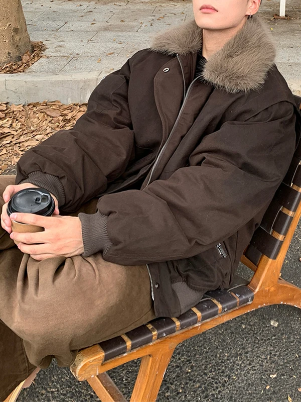 Retro American Trendy Brand Thiened Warm Loose High Street Cool Cotton Jaet for Couples Workwear Coat with Big Fur Collar
Retro American Trendy Brand Thiened Warm Loose High Street Cool Cotton Jaet for Couples Workwear Coat with Big Fur Collar