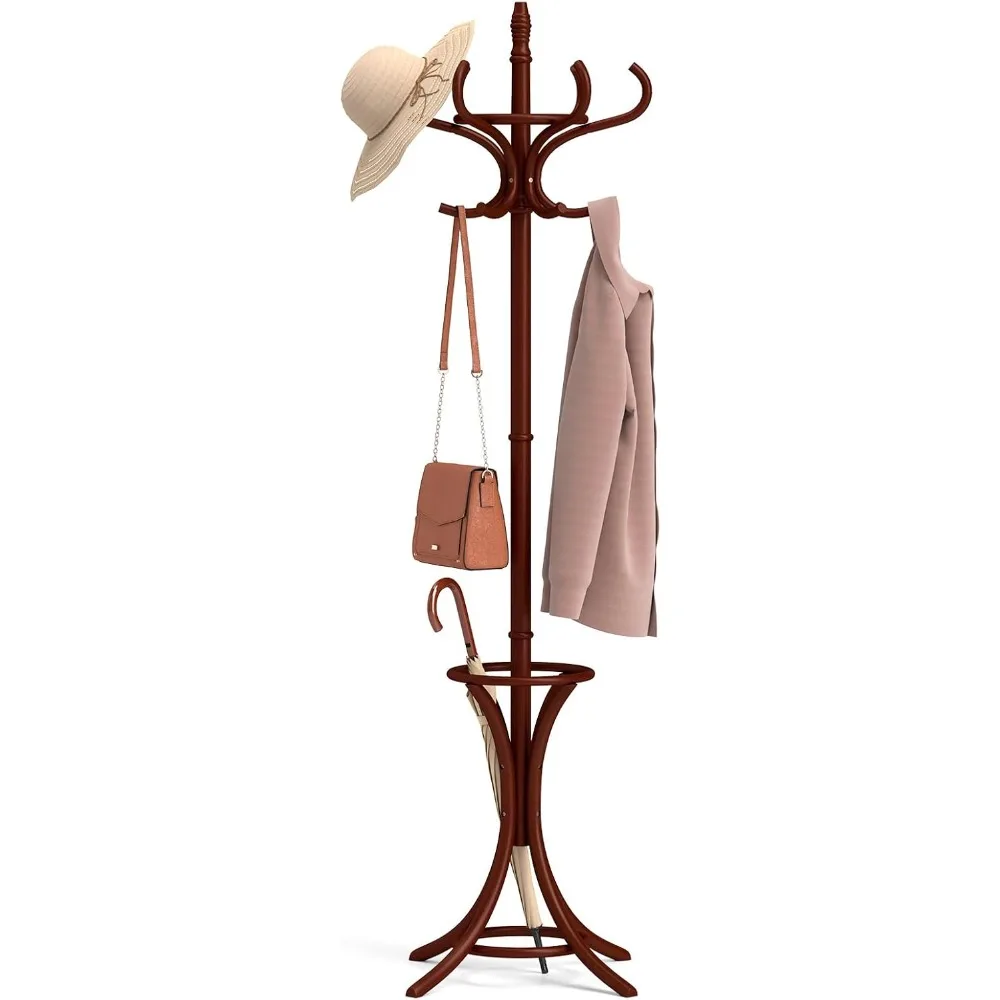 Coat Rack with Umbrella Holder, 73 Inch Freestanding Coat Hanger Stand with 12 Hooks, Wooden Entryway Coat Tree for Clothes.
Coat Rack with Umbrella Holder, 73 Inch Freestanding Coat Hanger Stand with 12 Hooks, Wooden Entryway Coat Tree for Clothes.