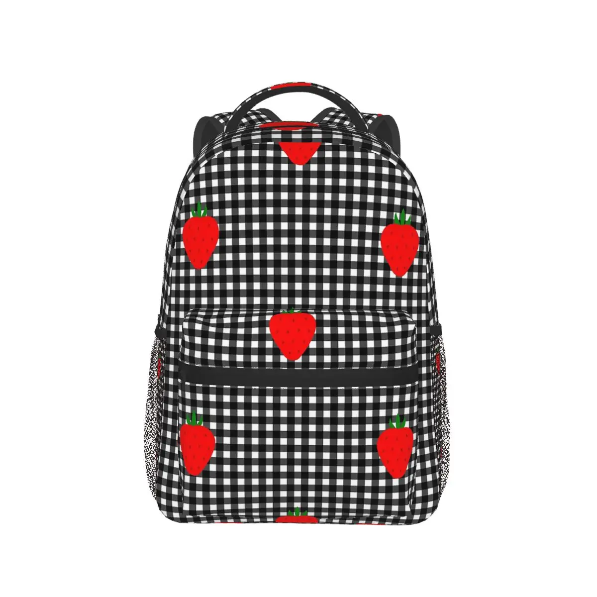 Cottagecore Strawberry Black Gingham Backpack Hot Sale Daypack Large Capacity Children BookBag School Bag Shoulder Bags
Cottagecore Strawberry Black Gingham Backpack Hot Sale Daypack Large Capacity Children BookBag School Bag Shoulder Bags
