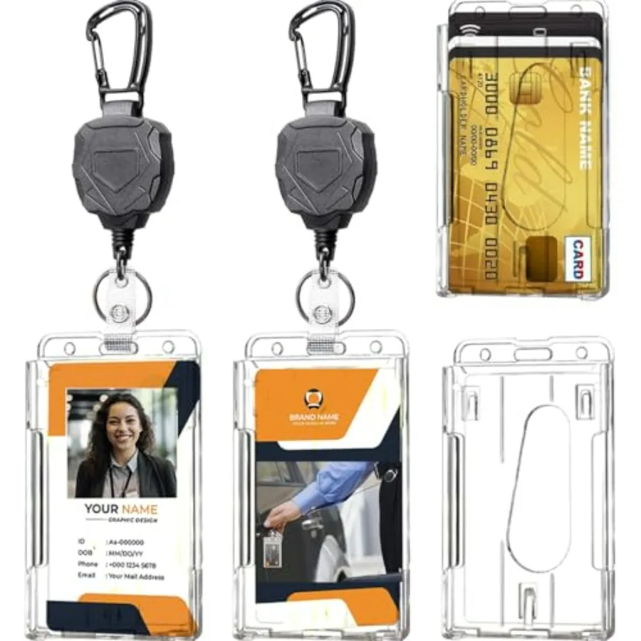Badge Holder Retractable Clip Heavy Duty Carabiner Badge Reel Keychain with Lanyard ID Cards Holder 2 Pack
Badge Holder Retractable Clip Heavy Duty Carabiner Badge Reel Keychain with Lanyard ID Cards Holder 2 Pack