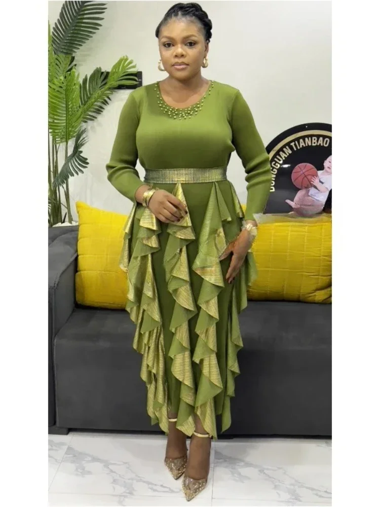 2025 Spring New Pleated Bronzing Splicing Dress Beaded Round Neck Temperament Loose Women's Dresses
2025 Spring New Pleated Bronzing Splicing Dress Beaded Round Neck Temperament Loose Women's Dresses