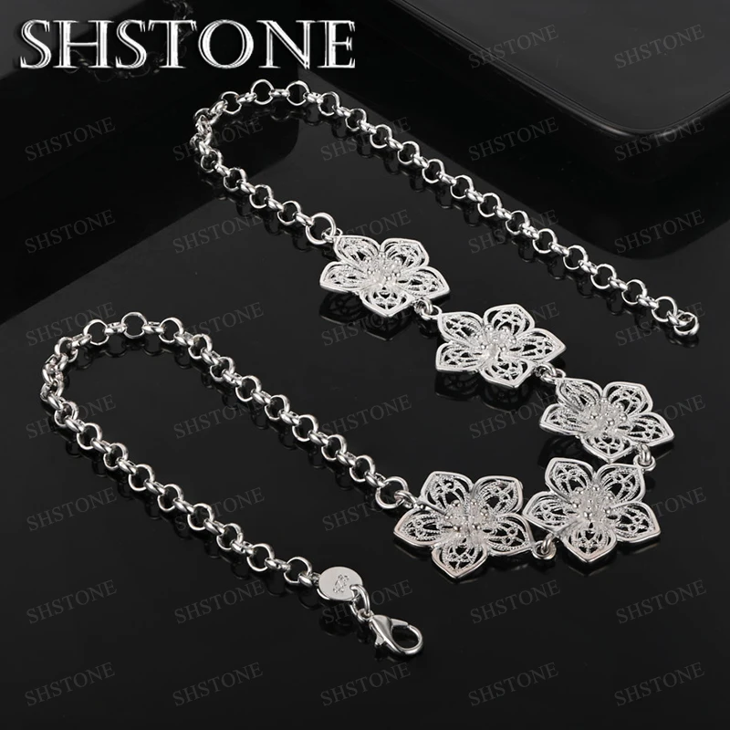 925 Sterling Silver 50cm Side Chain Necklace Men Women Charm Wedding Party Gift Jewelry Flower Shaped Fashion Accessories
925 Sterling Silver 50cm Side Chain Necklace Men Women Charm Wedding Party Gift Jewelry Flower Shaped Fashion Accessories