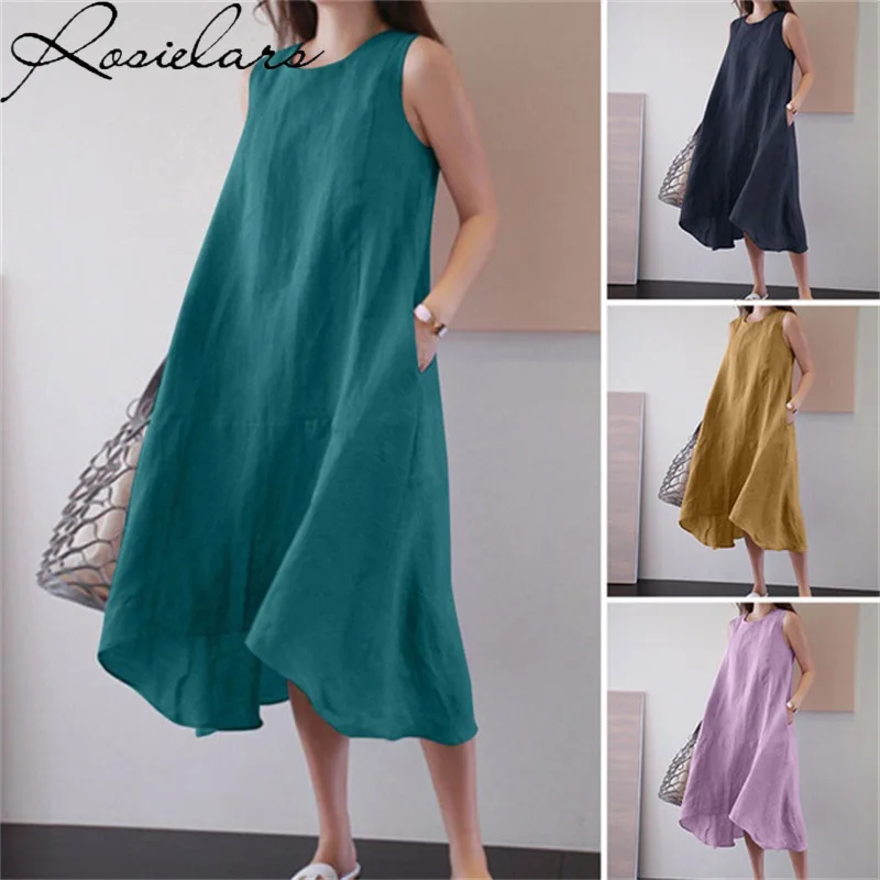 Summer Casual Linen Sleeveless Long Dresses Large Size Solid Color Tank Top Dress Woman White Dress Women Clothing Loose 5XL 4XL
Summer Casual Linen Sleeveless Long Dresses Large Size Solid Color Tank Top Dress Woman White Dress Women Clothing Loose 5XL 4XL