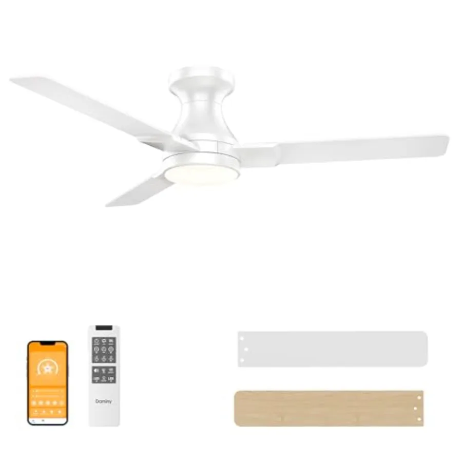 42 inch ceiling fan with light for bedroom and kitchen, white ABS blades, 6 CCT LED, low profile flush mount, indoor/outdoor us
42 inch ceiling fan with light for bedroom and kitchen, white ABS blades, 6 CCT LED, low profile flush mount, indoor/outdoor us
