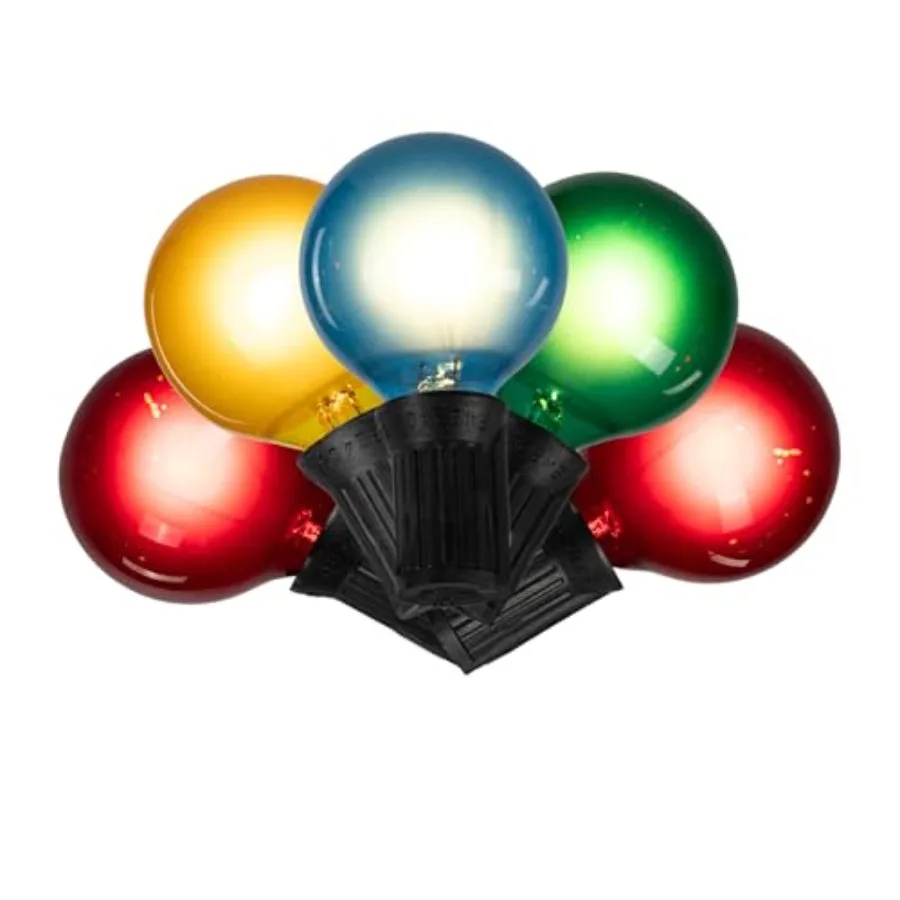 26FT G40 Patio String Lights with 25 Frost Multicolor Incandescent Bulbs E12 Base Indoor Outdoor
26FT G40 Patio String Lights with 25 Frost Multicolor Incandescent Bulbs E12 Base Indoor Outdoor