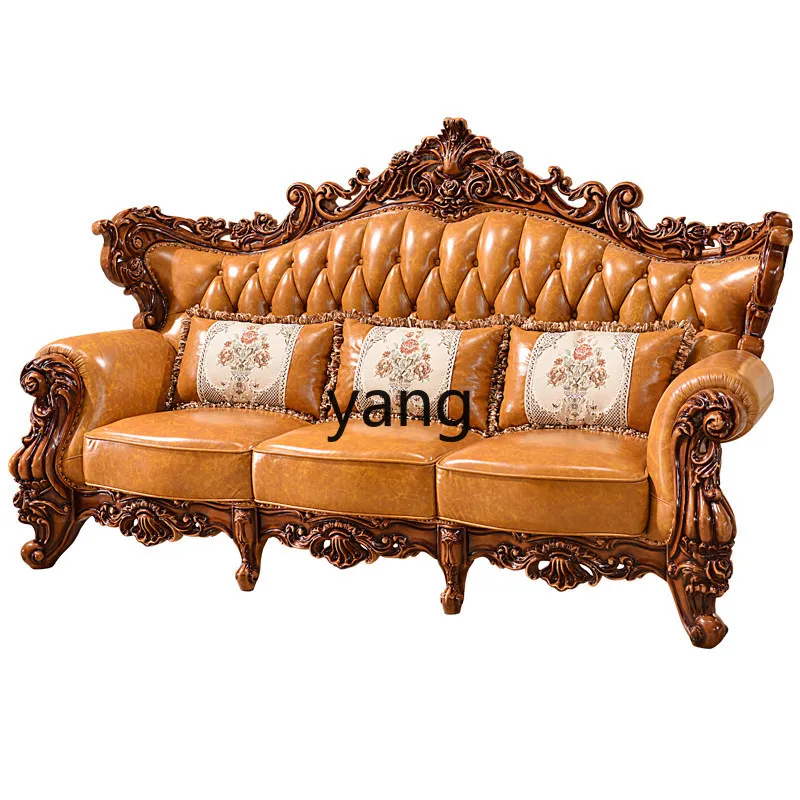 LTT American top layer cowhide solid wood carved living room sofa combination sales office villa sofa
LTT American top layer cowhide solid wood carved living room sofa combination sales office villa sofa