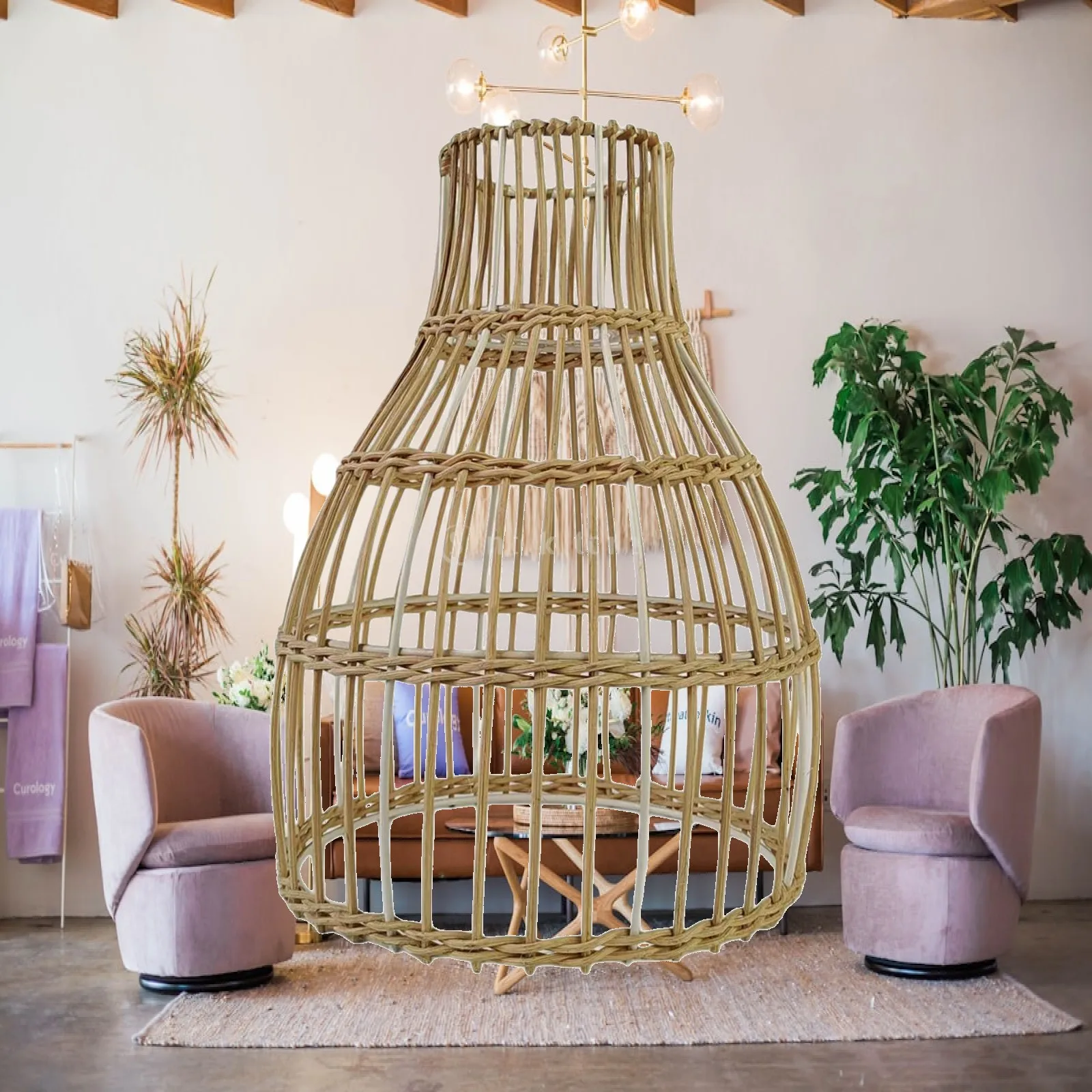 Woven Rattan Pendant Lamp Cover Retro Ornament Light Fixture Wicker Lamp Shade
Woven Rattan Pendant Lamp Cover Retro Ornament Light Fixture Wicker Lamp Shade
