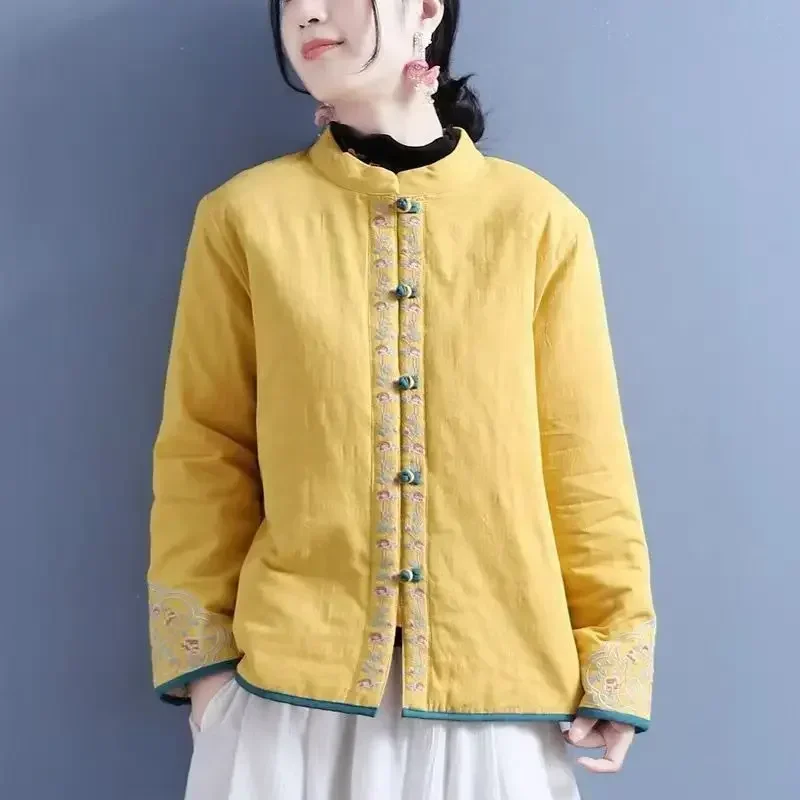 Chinese Style Women Coats Cotton Padded Winter Vintage Thick Warm Jacket Women Casual Outwear Ladies Chinese Tops
Chinese Style Women Coats Cotton Padded Winter Vintage Thick Warm Jacket Women Casual Outwear Ladies Chinese Tops