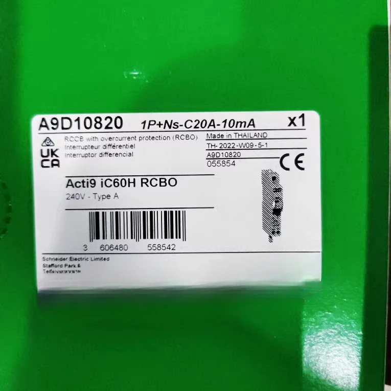 A9D10820 1P-NS-C20A-100mA IC60H RCBO
A9D10820 1P-NS-C20A-100mA IC60H RCBO